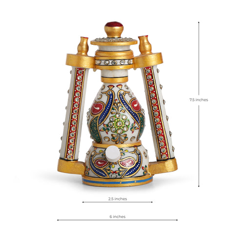 Hand-Painted Marble Lantern Lamp