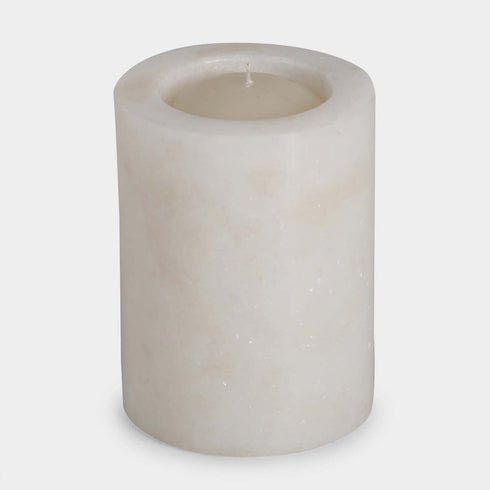 Mystic White Marble Candle Holder