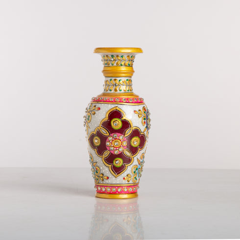 Dancing Peacock Marble Vase