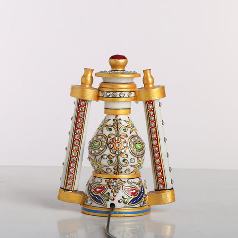 Hand-Painted Marble Lantern Lamp