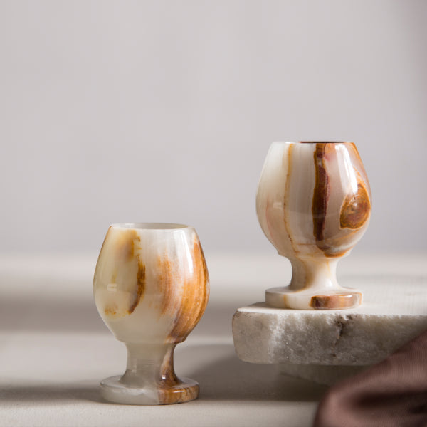 Vintage Marble Goblet Shot Glasses (Set of 2)
