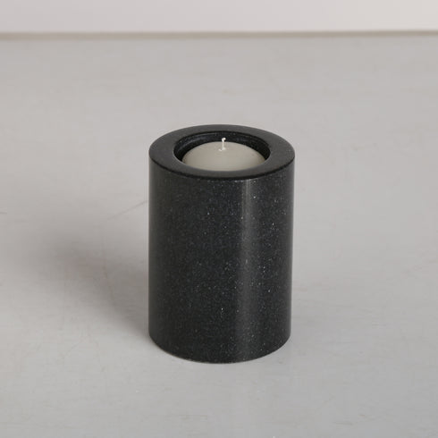 Mystic Black Marble Candle Holder