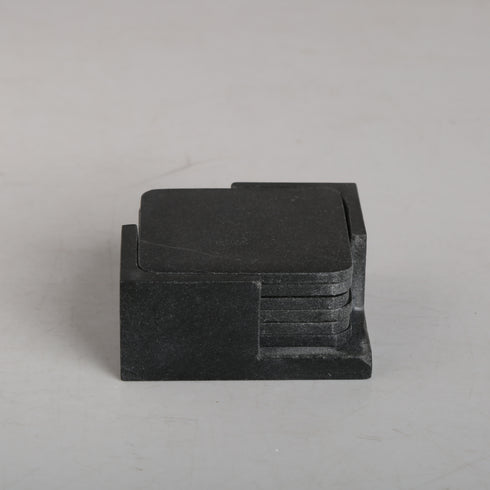 Pure Black Marble Coasters (Set of 6)