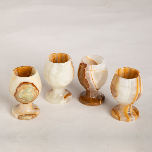 Vintage Marble Goblet Shot Glasses (Set of 2)