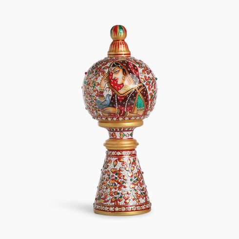 Bani-Thani Marble Hand-Painted Lamp
