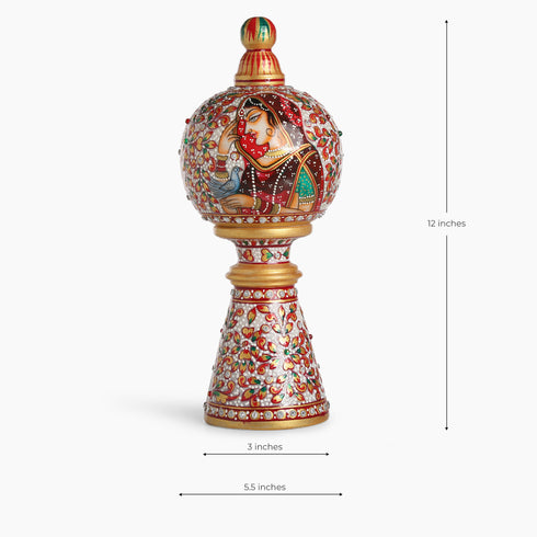 Bani-Thani Marble Hand-Painted Lamp