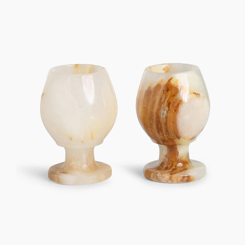 Vintage Marble Goblet Shot Glasses (Set of 2)