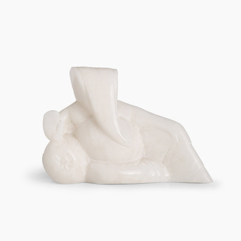 Pure Marble Masand Resting Ganesha