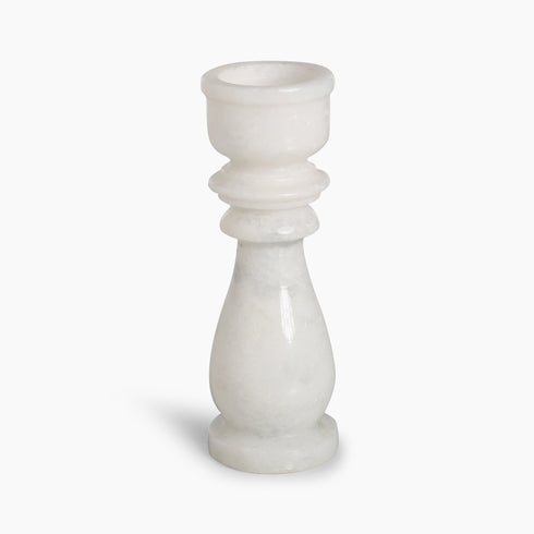 Pure White Marble Pillar Candle Holder